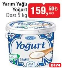 DOST YARIM YAĞLI YOĞURT 5 KG